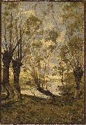 Henri Harpignies Willows on the Banks of the Loire painting